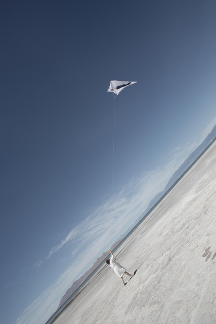 Beth Krensky flying a kite in eulogy to her mother.